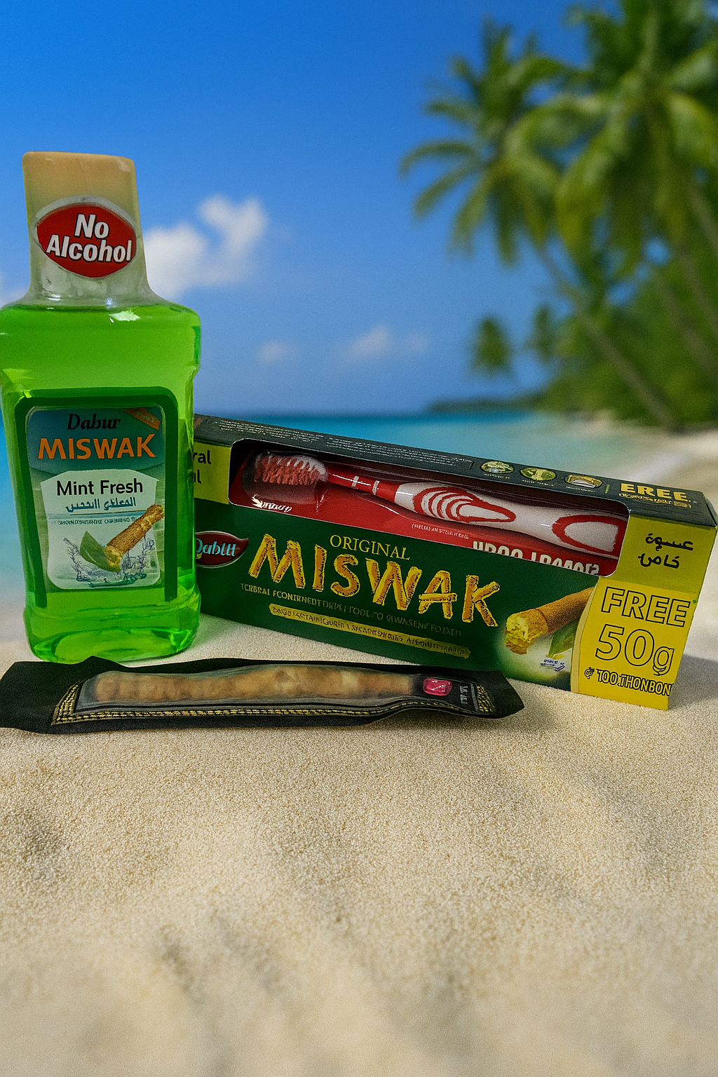 Coffret Miswak (bain de bouche, dentifrice, siwak)